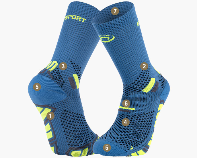 Trail Ultra High Socks blue/yellow